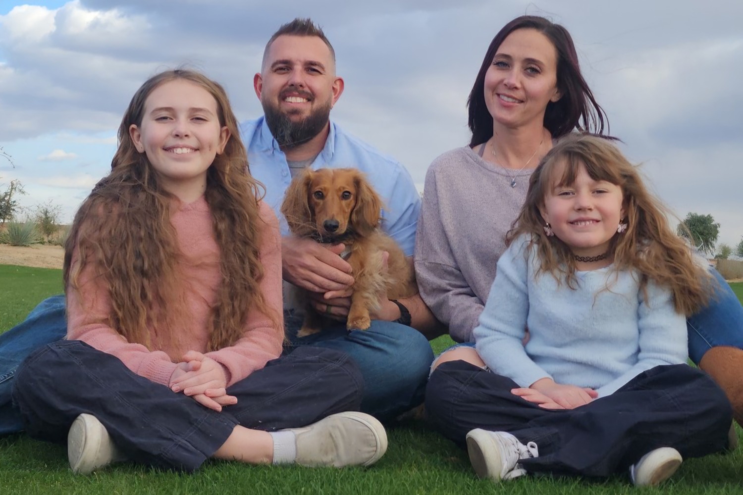AJ Swanson with his family and dog